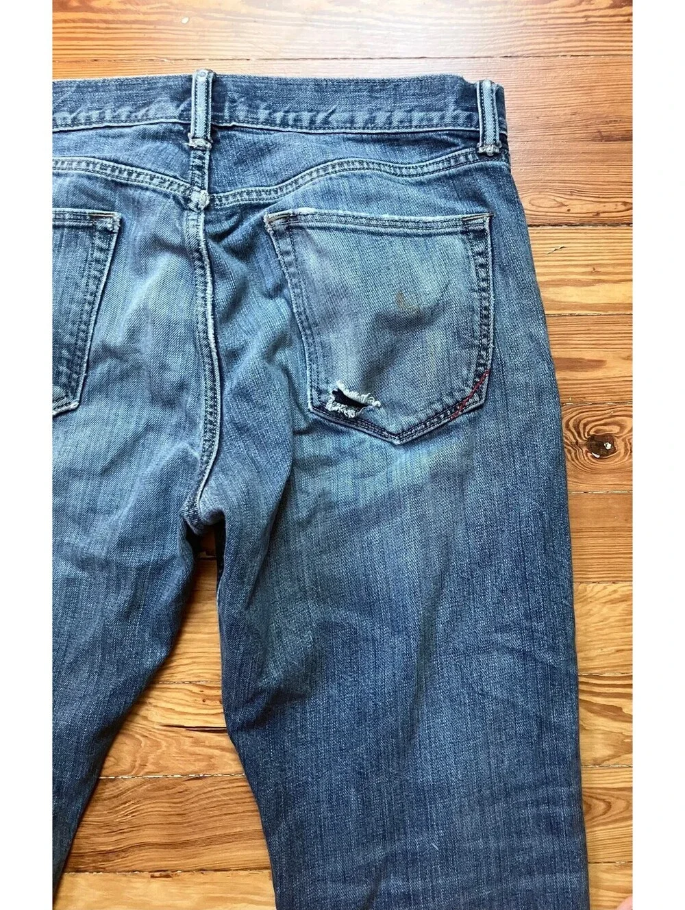 Hand Mended Banana Republic Jeans Distressed Artist Worn 34x32